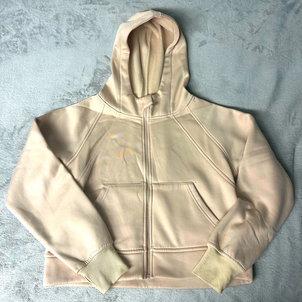 DONATED Light Orange/Tan Cropped Jacket Hoodie